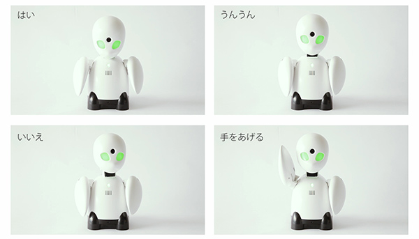 さまざまなリアクションを生かして、通勤が困難な社員の会議参加等に活用される「OriHime」(写真提供：吉藤氏)