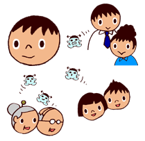 ミュータンス菌は、身近な人から感染する。