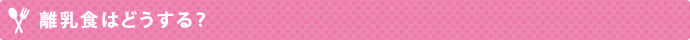 離乳食はどうする？
