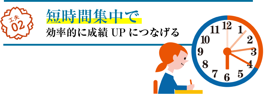 工夫02 短時間集中で効率的に成績UPにつなげる
