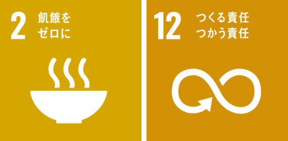 SDGs2番と12番で取り上げられている