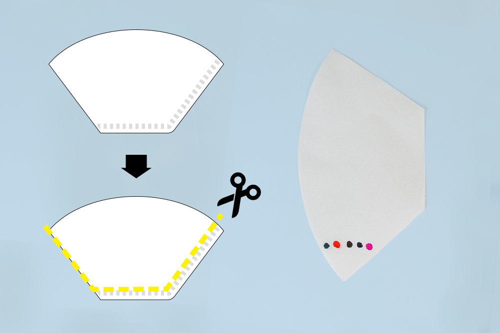 コーヒーフィルターに好きな色で印をつける