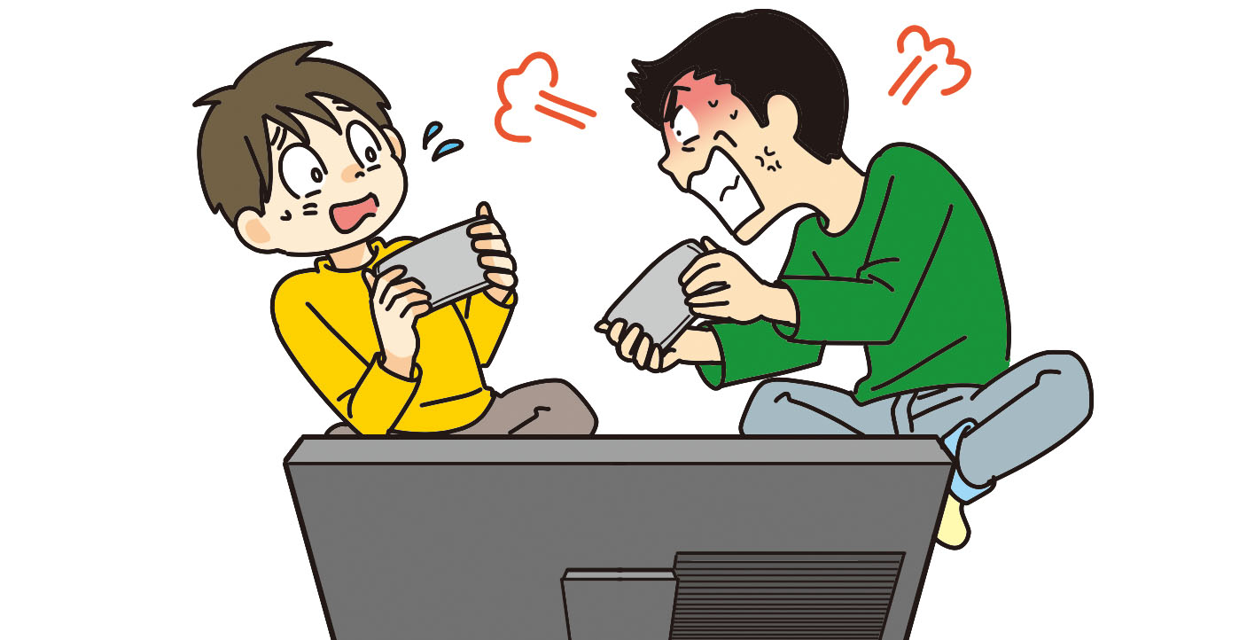 友達とゲームをしていて怒りをあらわにする子ども