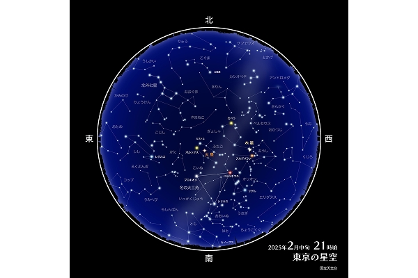 2025年２月中旬　21時頃　東京の星空