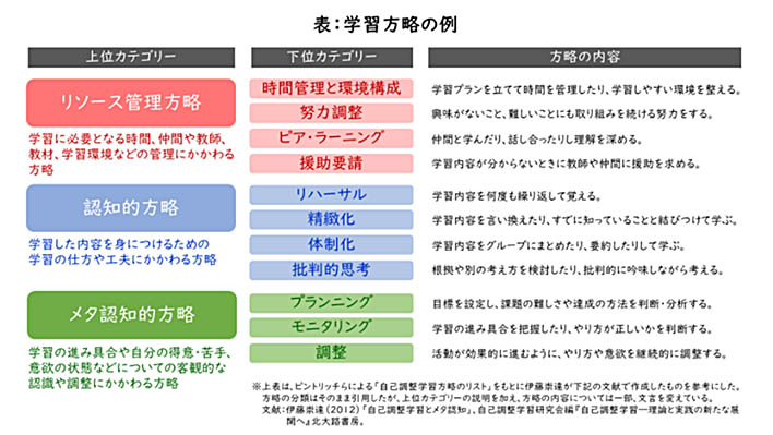 表：学習方略の例