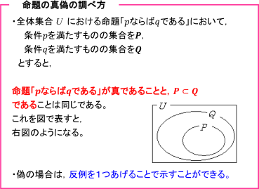命題の真偽の調べ方