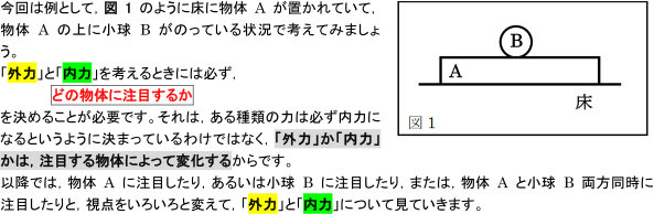 図：「外力」と「内力」の見分け方