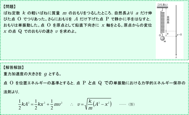 単振動の力学的エネルギー保存を表す式でmgh をつけない場合がある理由は?【万有引力】