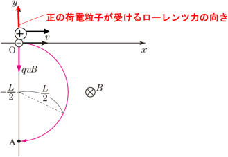 【電流と磁場】ローレンツ力を受ける粒子がいる場所の磁場の向きがよくわかりません。
