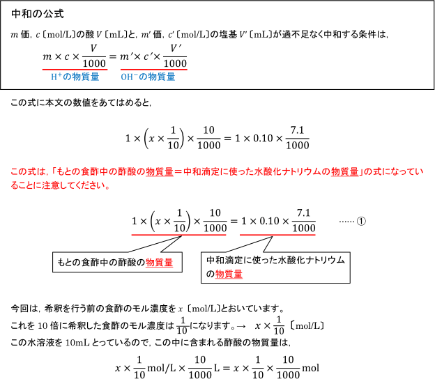 中和の公式