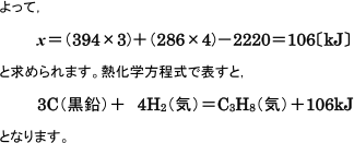 【反応熱】熱化学方程式の解き方   