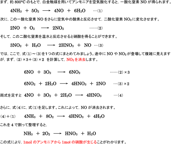 【非金属元素と化合物の性質】オストワルト法がわかりません。   