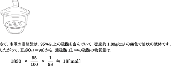 【非金属元素と化合物の性質】濃硫酸と希硫酸