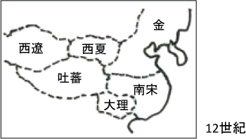 12世紀宋と周辺国家の領域図